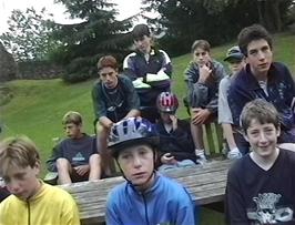 The group assembling at St Briavels youth hostel for the group photos